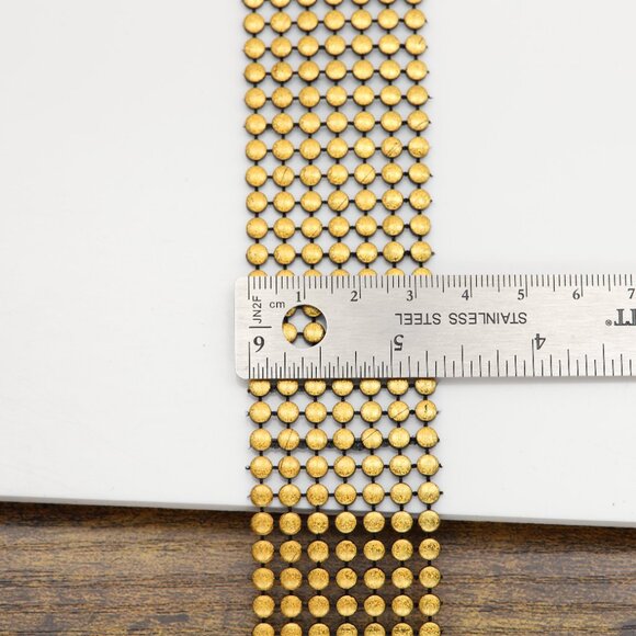 Fancy Gold Tone Choker Adjustable Length Gold Dots Costume Chokers (#87) - Picture 4 of 9